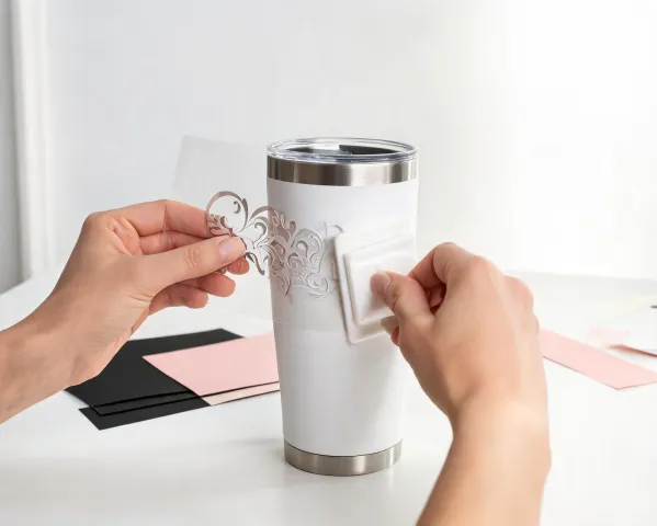 Vinyl transfer for custom tumbler