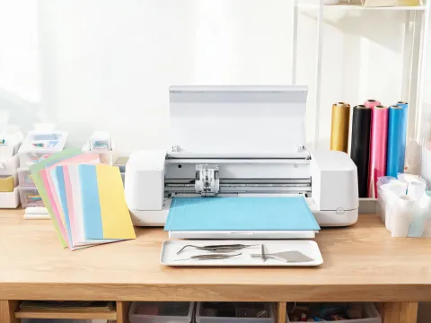 Full-size craft cutting machine with vinyl and cardstock