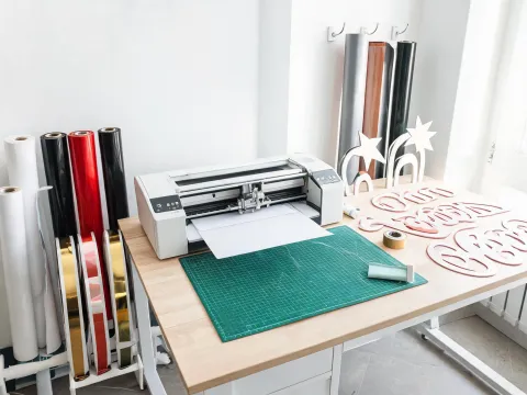 Wide-format maker table for signs and event decor
